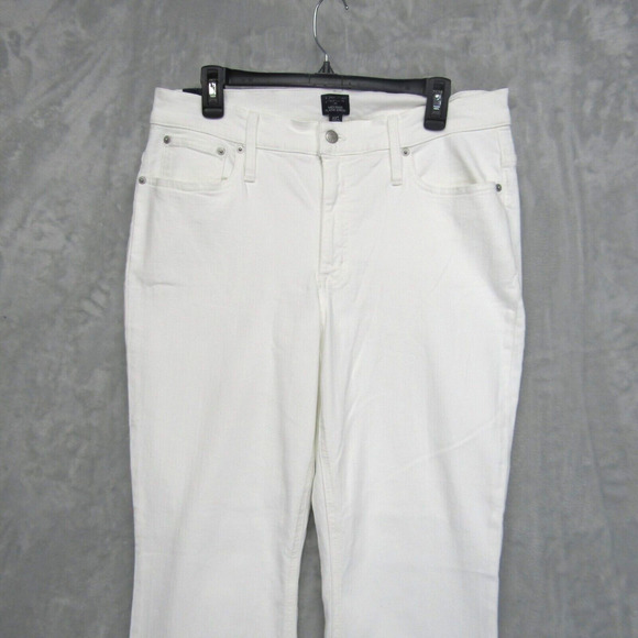 J. Crew Mid Rise Flare Crop Jeans White Stretch Button Fly Size 33 T Waist - Picture 2 of 11